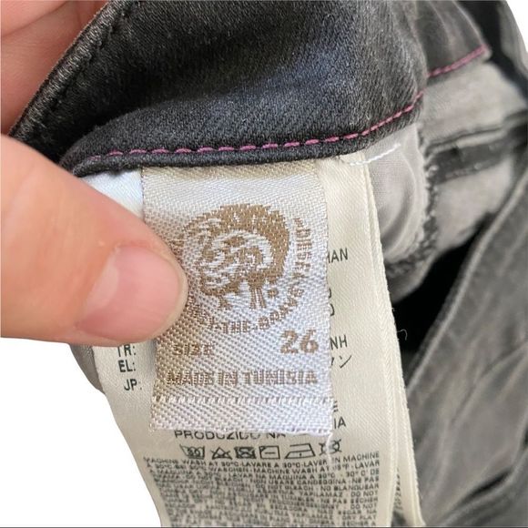 Diesel grupee super skinny black denim jeans size 26x32 nwt - Picture 6 of 10